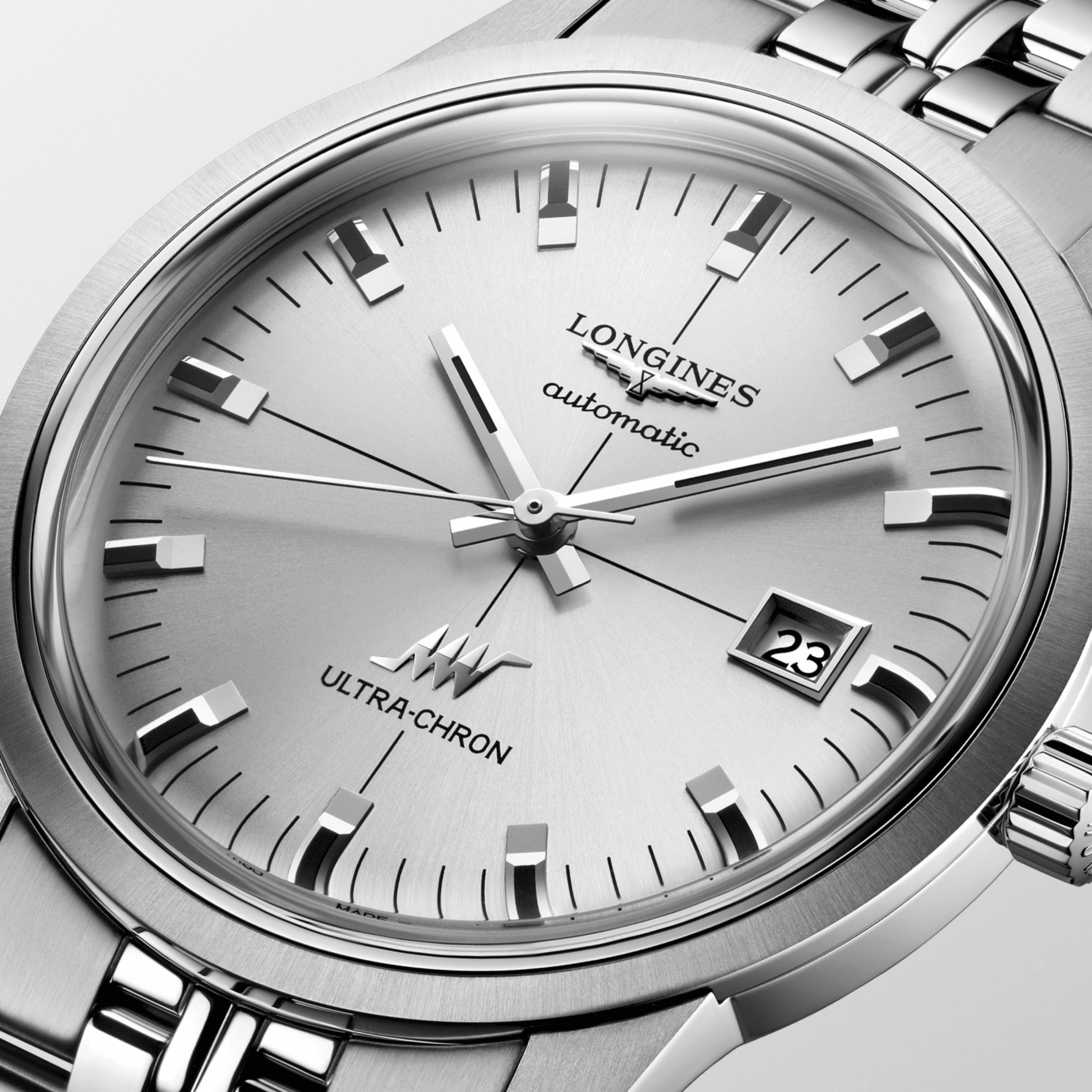 Longines Ultra-Chron Classic automatic silver dial steel bracelet 40 mm