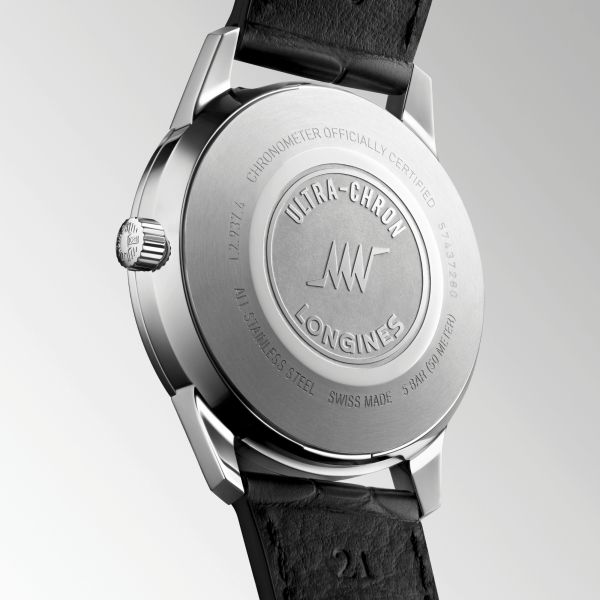 Longines Ultra-Chron Classic automatic silver dial leather strap 40 mm