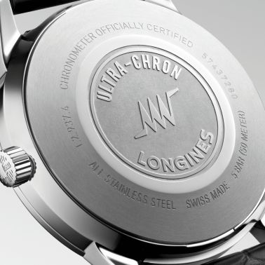 Longines Ultra-Chron Classic automatic silver dial leather strap 40 mm