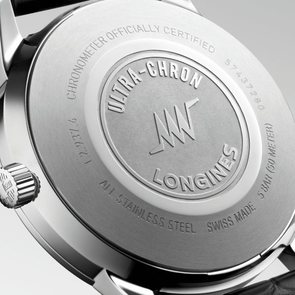 Longines Ultra-Chron Classic automatic silver dial leather strap 40 mm
