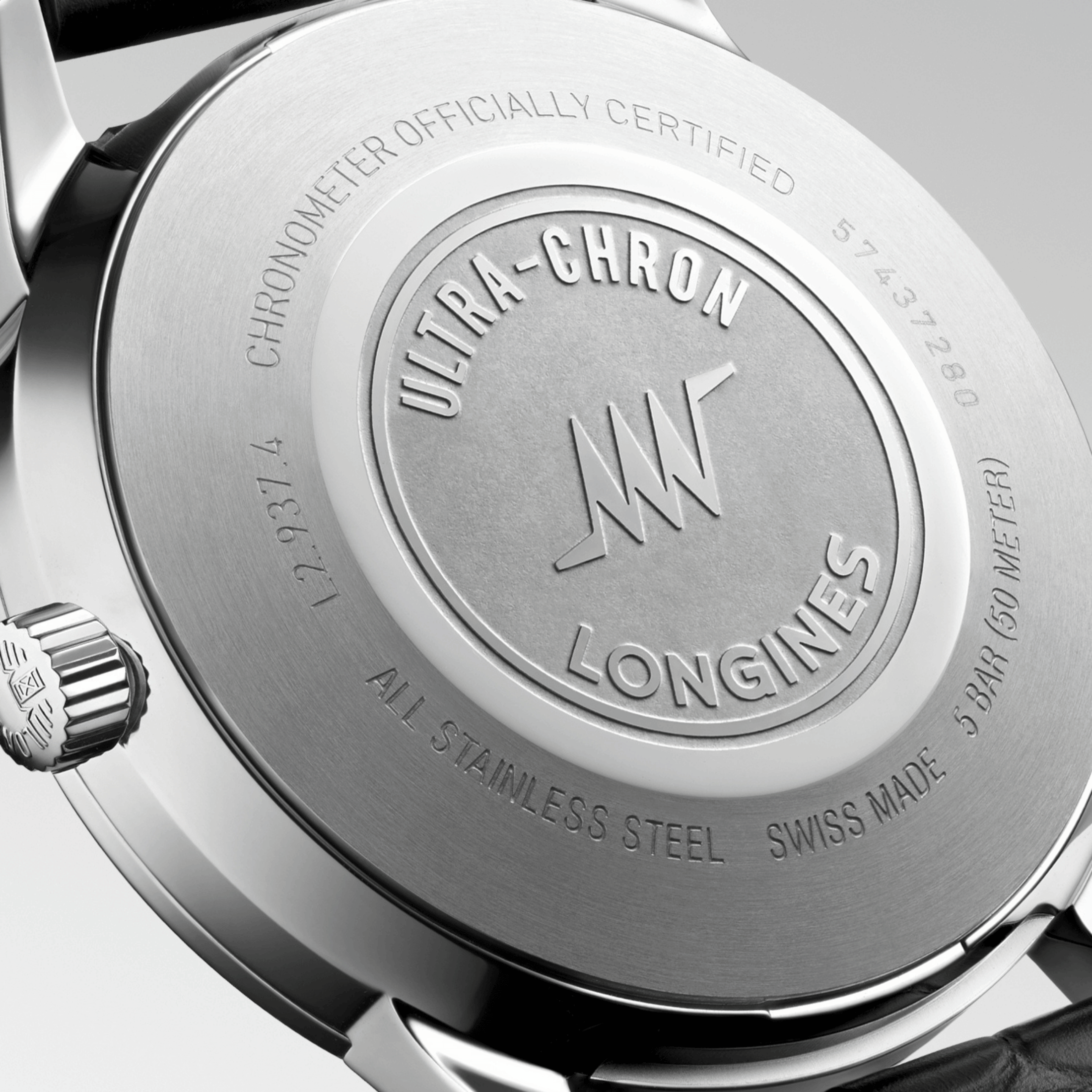 Longines Ultra-Chron Classic automatic silver dial leather strap 40 mm