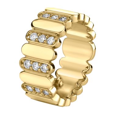 So Shocking Première Fois ring in yellow gold and diamonds