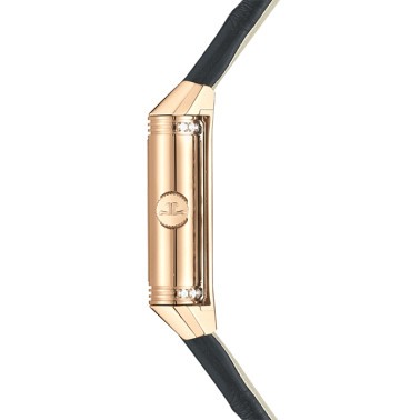 Montre Jaeger-LeCoultre Reverso Classic Small Duetto remontage manuel or rose bracelet cuir d'alligator noir