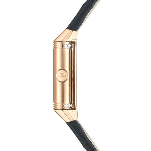 Montre Jaeger-LeCoultre Reverso Classic Small Duetto remontage manuel or rose bracelet cuir d'alligator noir