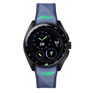 TAG Heuer x New Balance Connected Calibre E5 – 40 mm – DLC Titanium – Bue rubber strap