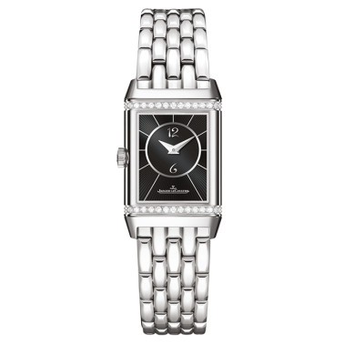 Montre Jaeger-LeCoultre Reverso Classic Small Duetto remontage manuel cadran argent bracelet acier