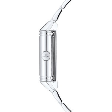 Montre Jaeger-LeCoultre Reverso Classic Small Duetto remontage manuel cadran argent bracelet acier