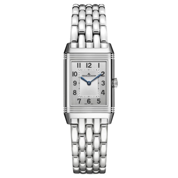 Montre Jaeger-LeCoultre Reverso Classic Small Duetto remontage manuel cadran argent bracelet acier