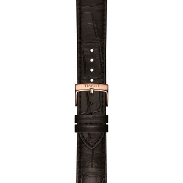 Montre Tissot Classic Dream Powermatic 80 PVD or rose automatique cadran argenté bracelet cuir 40 mm