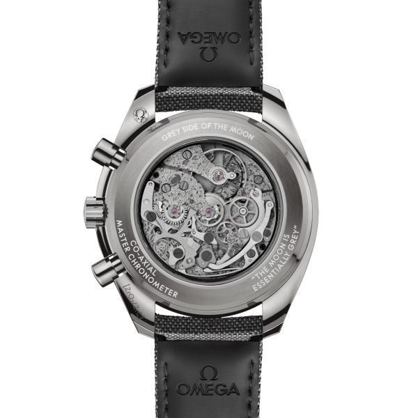 Montre Omega Speedmaster Moonwatch Grey Side Of the Moon mécanique cadran gris bracelet nylon 44,25 mm