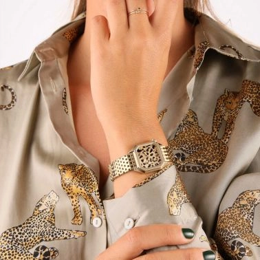 Montre March LA.B Lady Mansart Cheetah quartz bracelet acier 26 mm