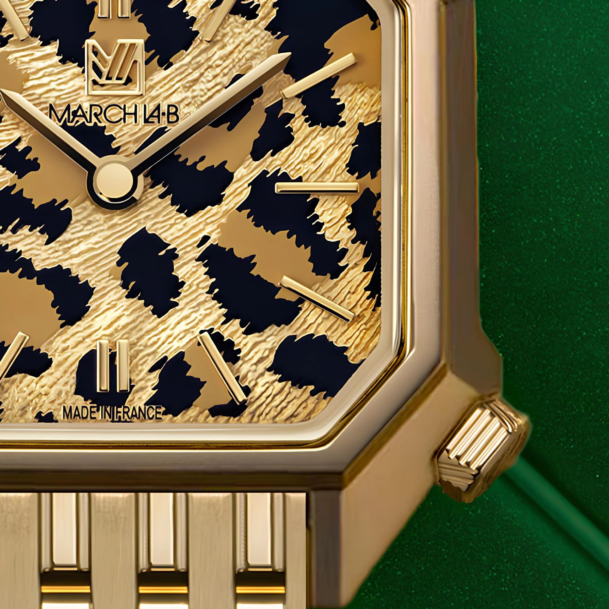 March LA.B Lady Mansart Cheetah quartz watch with 26 mm steel bracelet