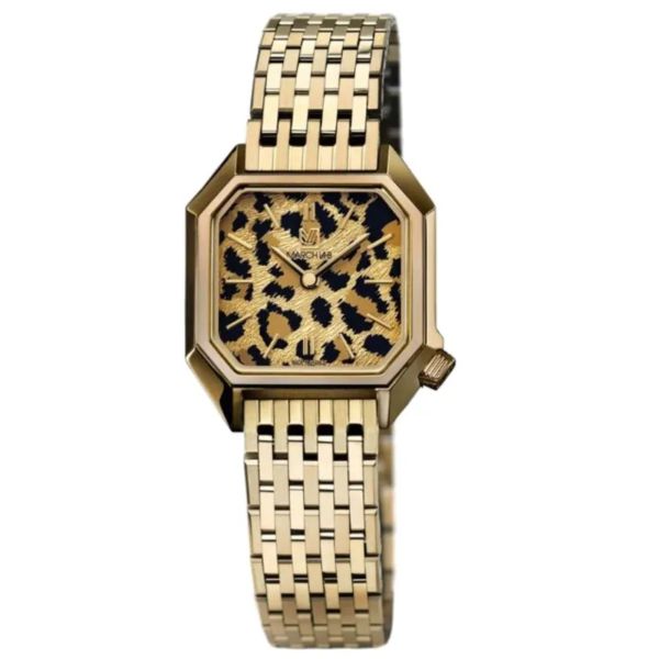 March LA.B Lady Mansart Cheetah quartz watch with 26 mm steel bracelet