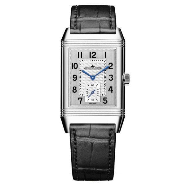 Montre Jaeger-LeCoultre Reverso Classic Large Small Second remontage manuel bracelet cuir d'alligator noir