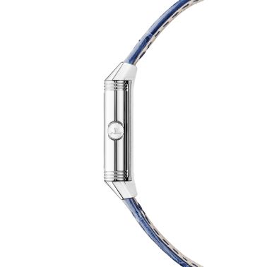 Jaeger-LeCoultre Reverso Classic Monoface Origin quartz silver dial blue leather strap 32,5 x 16,3 mm