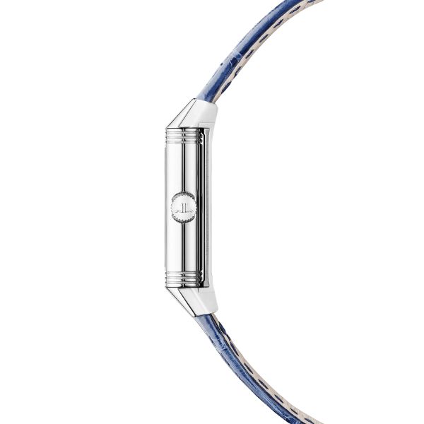 Jaeger-LeCoultre Reverso Classic Monoface Origin quartz silver dial blue leather strap 32,5 x 16,3 mm