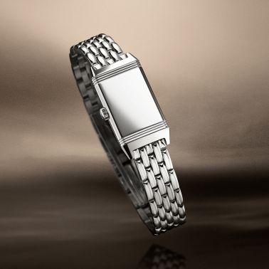 Montre Jaeger-LeCoultre Reverso Classic Monoface Origin quartz cadran gris argenté bracelet acier 32,5 x 16,3 mm
