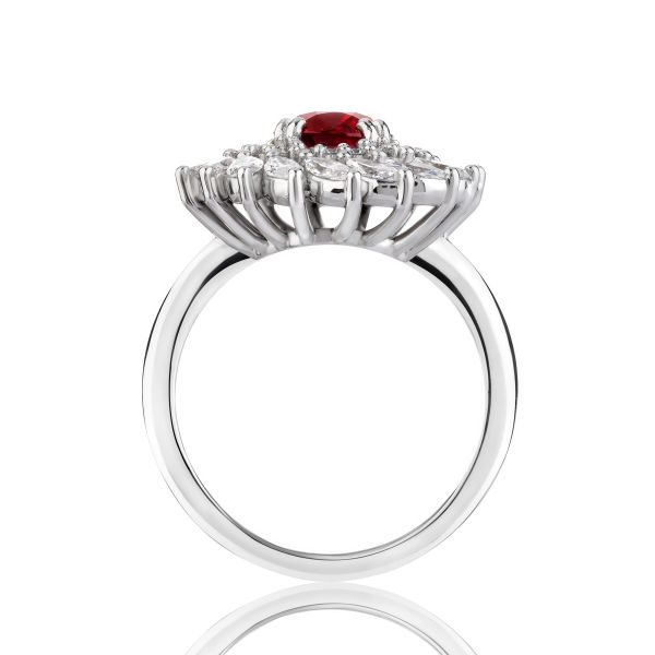 Bague Lepage L'Incandescente en or blanc, rubis et diamants