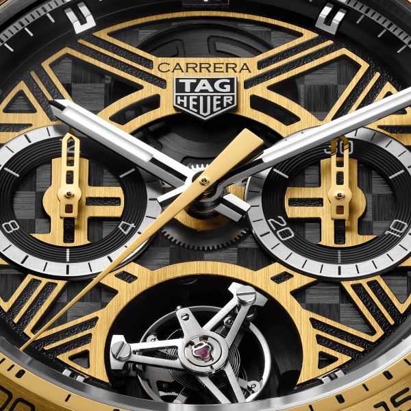 Montre TAG Heuer Carrera Chronographe Tourbillon Extreme Sport "F1® 75th Anniversary" automatique cadran squelette bracelet caou