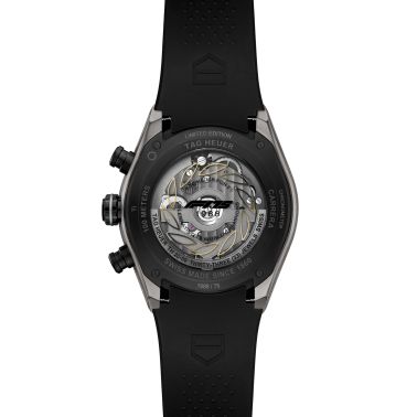 Montre TAG Heuer Carrera Chronographe Tourbillon Extreme Sport "F1® 75th Anniversary" automatique cadran squelette bracelet caou