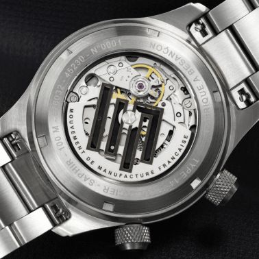 LIP Type 14 Automatic Manufacture R26 black dial steel bracelet 41 mm