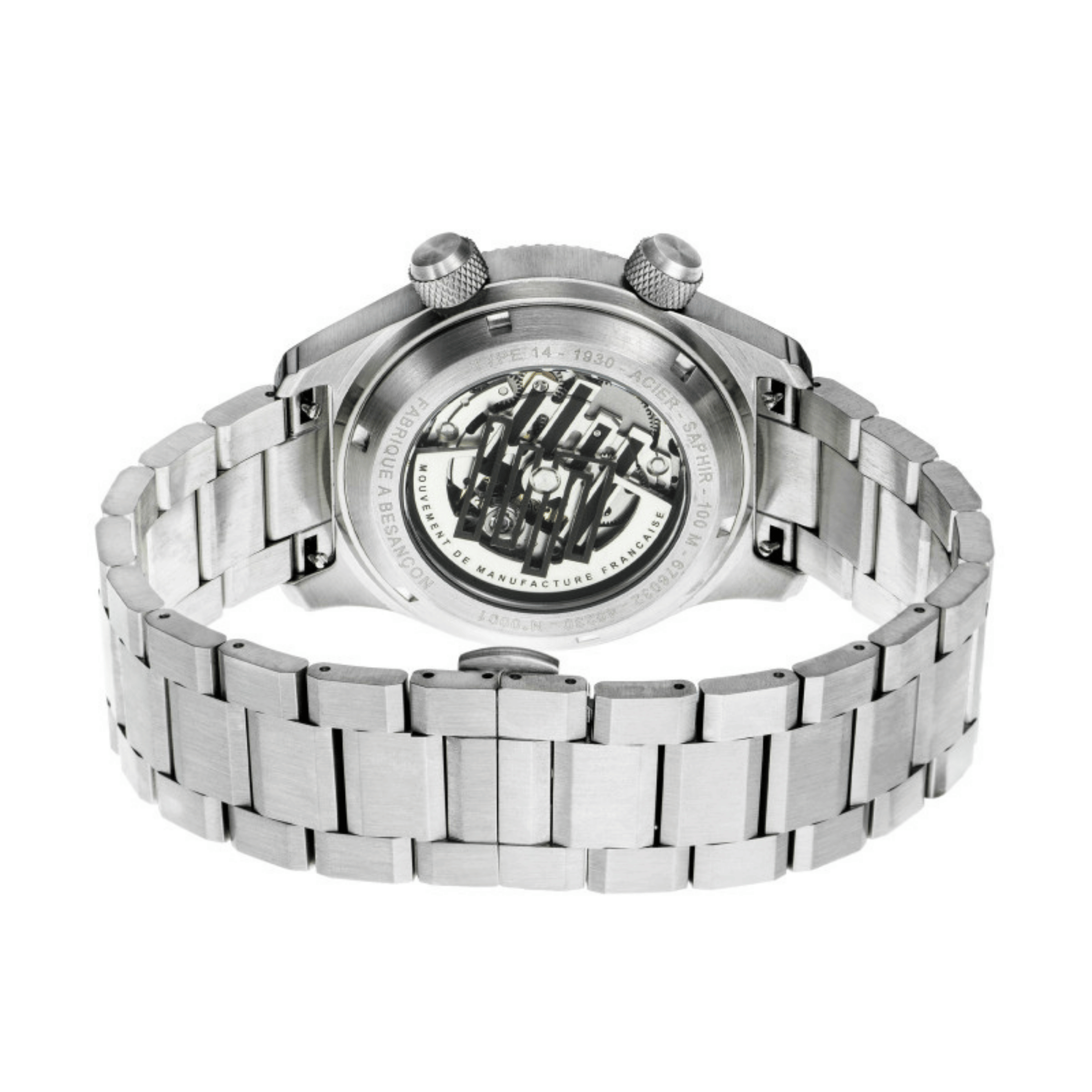 Montre LIP Type 14 Automatique Manufacture R26 cadran noir bracelet acier 41 mm