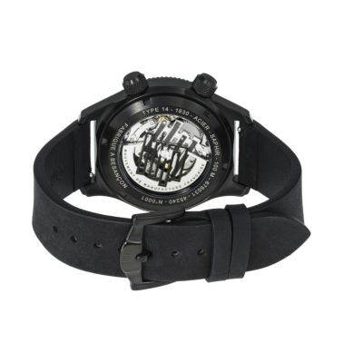 Montre LIP Type 14 Automatique Manufacture R26 PVD Noir cadran noir bracelet cuir 41 mm