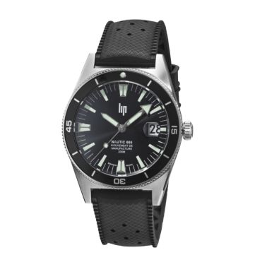 LIP Nautic 666 Automatic Manufacture R26 black dial black tropic strap 39 mm