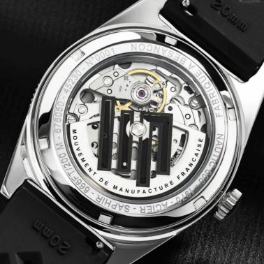 Montre LIP Nautic 666 Automatique Manufacture R26 cadran noir bracelet tropic noir 39 mm