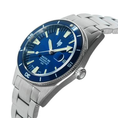 LIP Nautic 666 Automatic Manufacture R26 blue dial steel bracelet 39 mm
