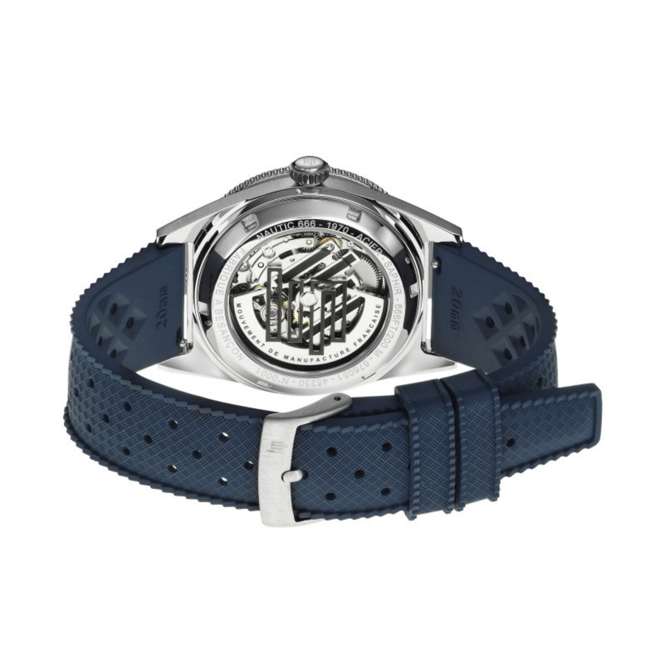 LIP Nautic 666 Automatic Manufacture R26 blue dial blue tropic strap 39 mm