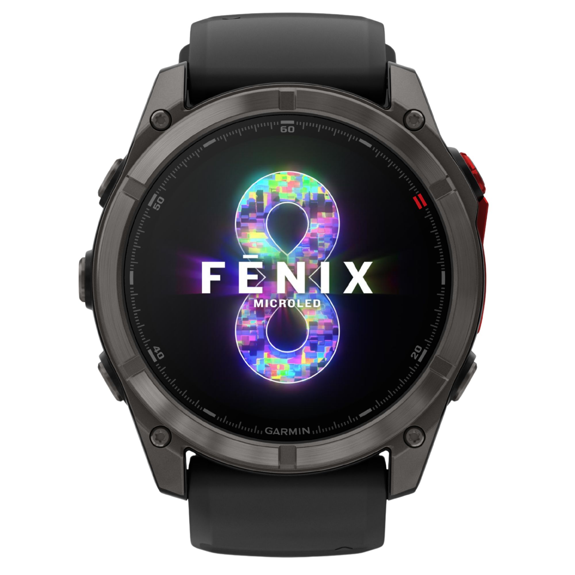 Montre Garmin Fénix 8 Pro MicroLED Sapphire Titane Carbon Gray DLC bracelet noir et gris 51 mm