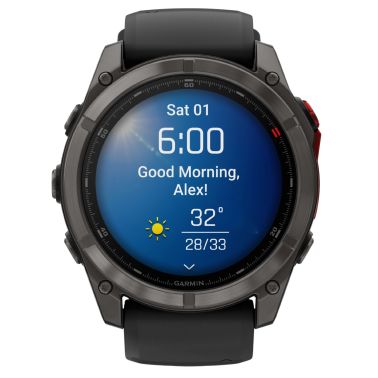 Montre Garmin Fénix 8 Pro MicroLED Sapphire Titane Carbon Gray DLC bracelet noir et gris 51 mm