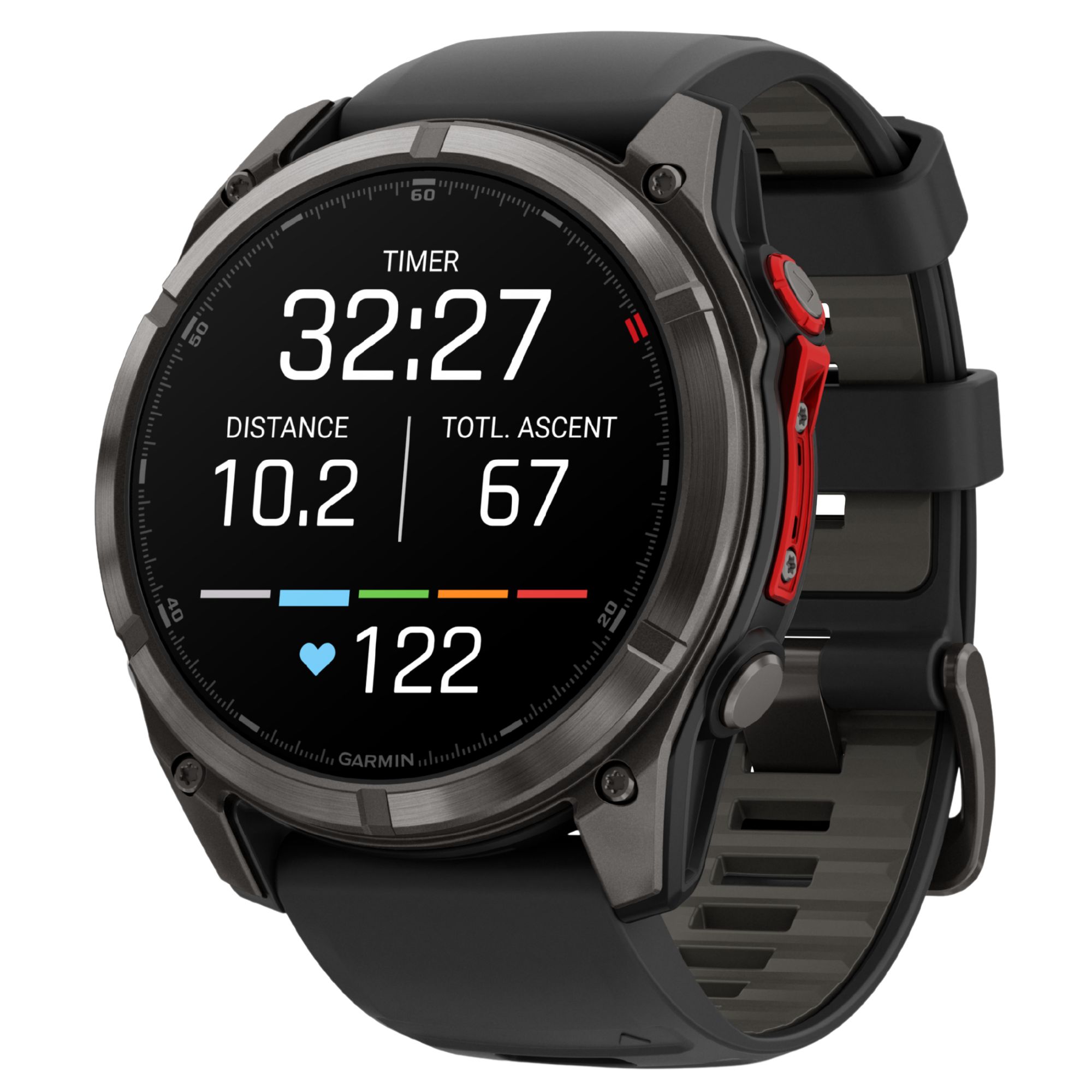 Montre Garmin Fénix 8 Pro MicroLED Sapphire Titane Carbon Gray DLC bracelet noir et gris 51 mm