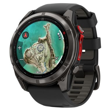 Montre Garmin Fénix 8 Pro MicroLED Sapphire Titane Carbon Gray DLC bracelet noir et gris 51 mm