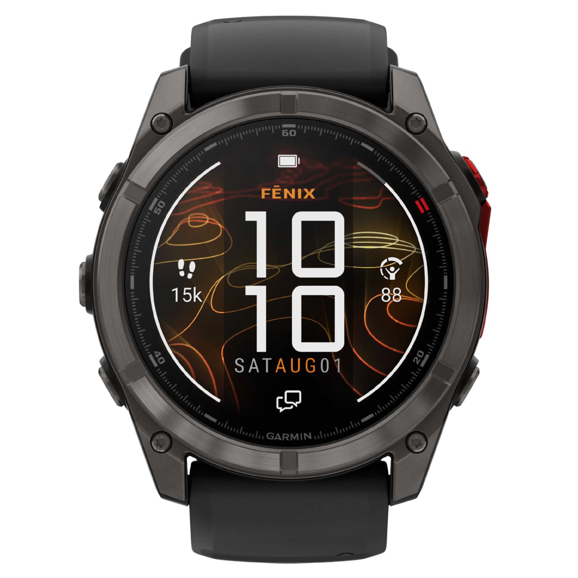 Montre Garmin Fénix 8 Pro MicroLED Sapphire Titane Carbon Gray DLC bracelet noir et gris 51 mm