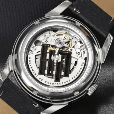 Montre LIP Annapurna Automatique Manufacture R26 cadran noir bracelet cuir 39 mm