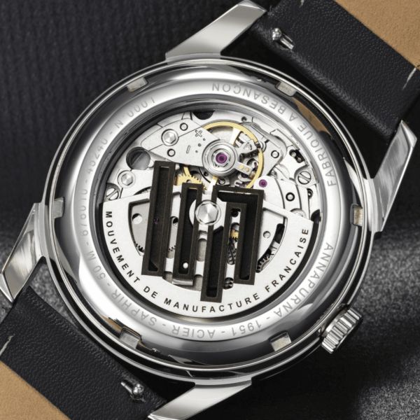 Montre LIP Annapurna Automatique Manufacture R26 cadran noir bracelet cuir 39 mm