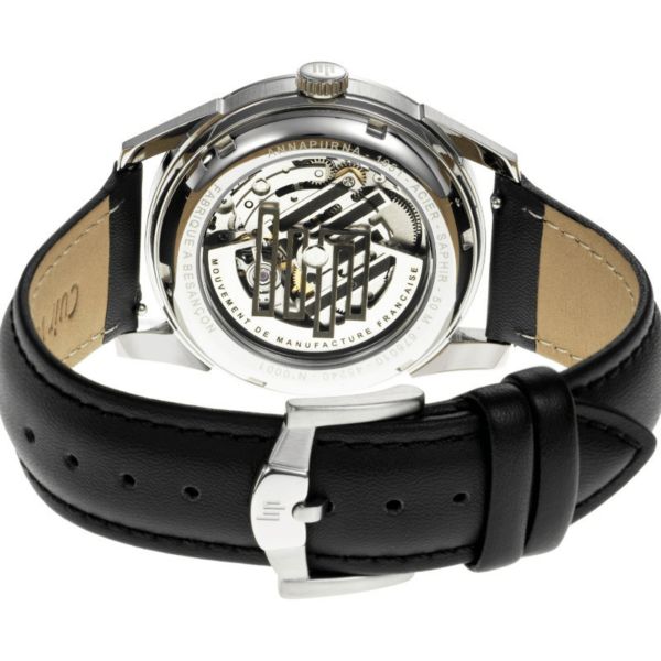 Montre LIP Annapurna Automatique Manufacture R26 cadran noir bracelet cuir 39 mm