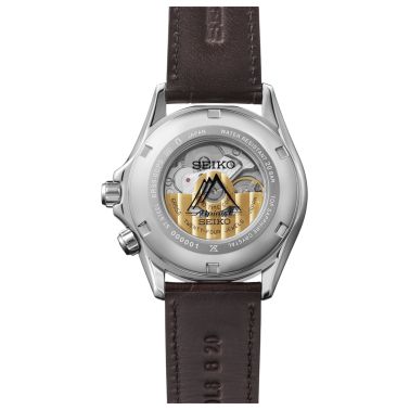 Montre Seiko Prospex Alpinist automatique cadran vert bracelet cuir marron 39,45 mm