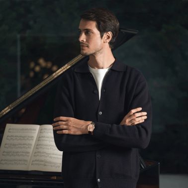 Montre Raymond Weil Toccata Héritage Mécanique PVD or rose cadran cuivre bracelet cuir 33 mm x 38 mm