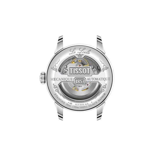 Montre Tissot T-Classic Le Locle Powermatic 80 cadran bleu bracelet cuir bleu 39 mm