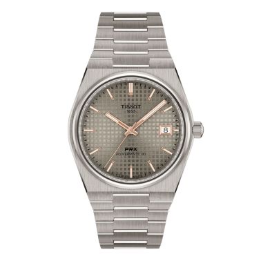 Montre Tissot PRX Titane Powermatic 80 cadran gris bracelet titane 38 mm