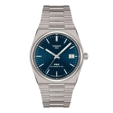 Montre Tissot PRX Titane Powermatic 80 cadran bleu bracelet titane 38 mm
