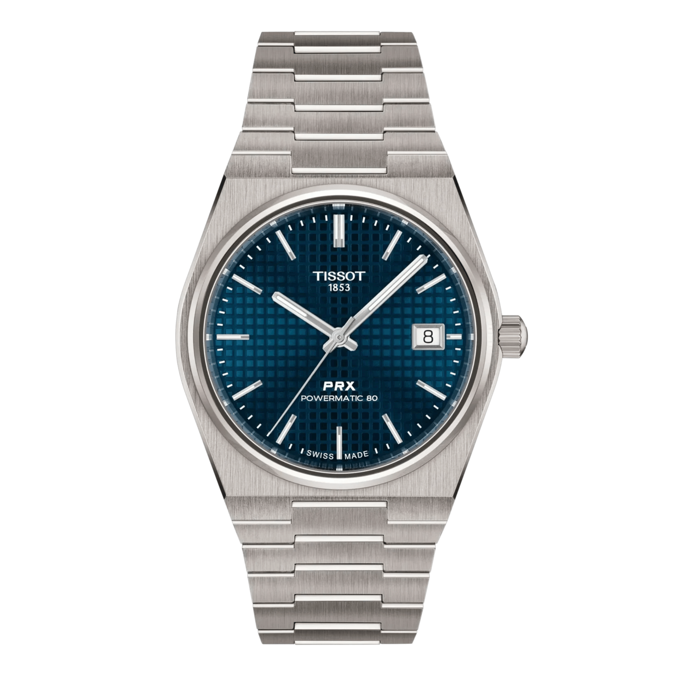 Montre Tissot PRX Titane Powermatic 80 cadran bleu bracelet titane 38 mm