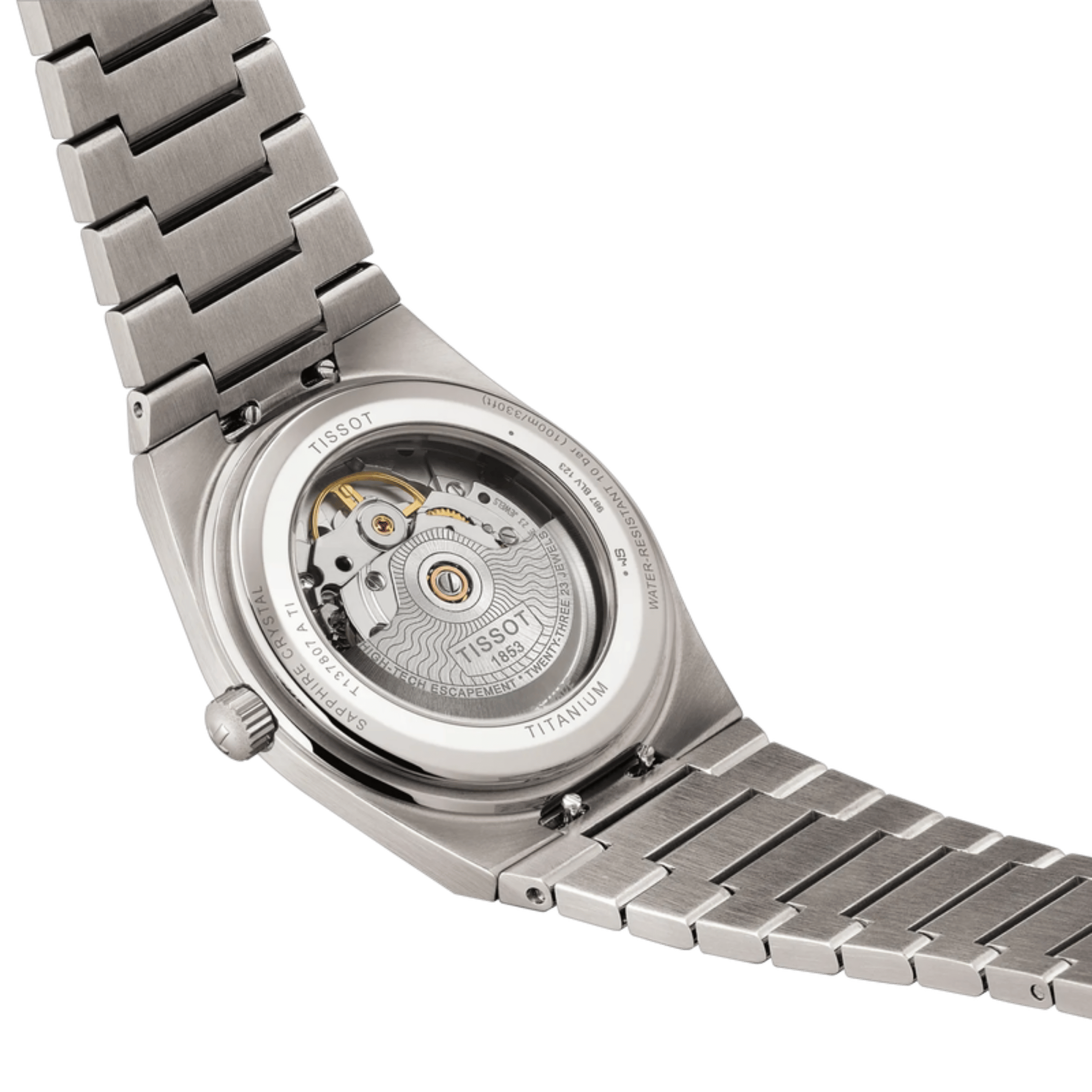 Montre Tissot PRX Titane Powermatic 80 cadran bleu bracelet titane 38 mm