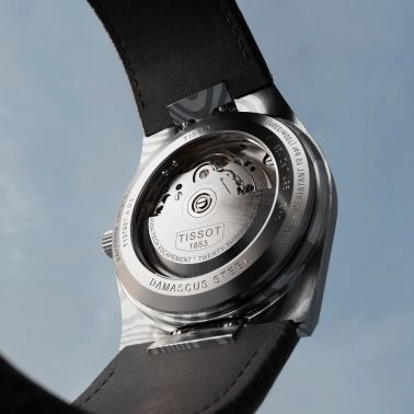 Tissot PRX Damascus Powermatic 80 damascus steel dial damas leather strap 38 mm