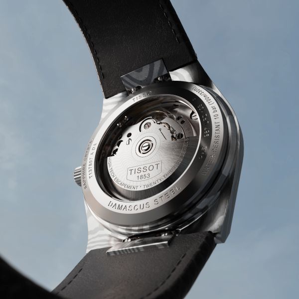 Tissot PRX Damascus Powermatic 80 damascus steel dial damas leather strap 38 mm