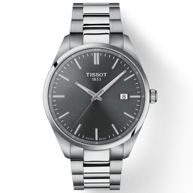 Montre Tissot T-Classic PR 100 quartz cadran gris bracelet acier 40 mm