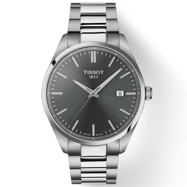 Tissot T-Classic PR 100 quartz black dial stainless steel bracelet 40 mm